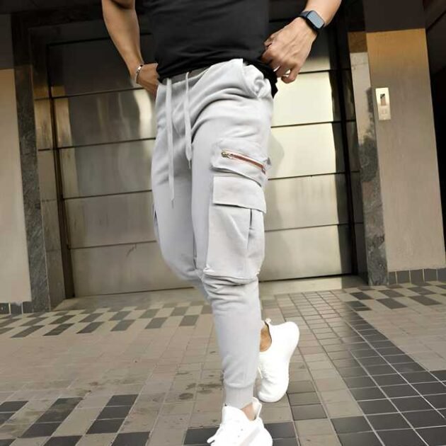 Men's Cotton Texture Stretchable Jogger - Black_36